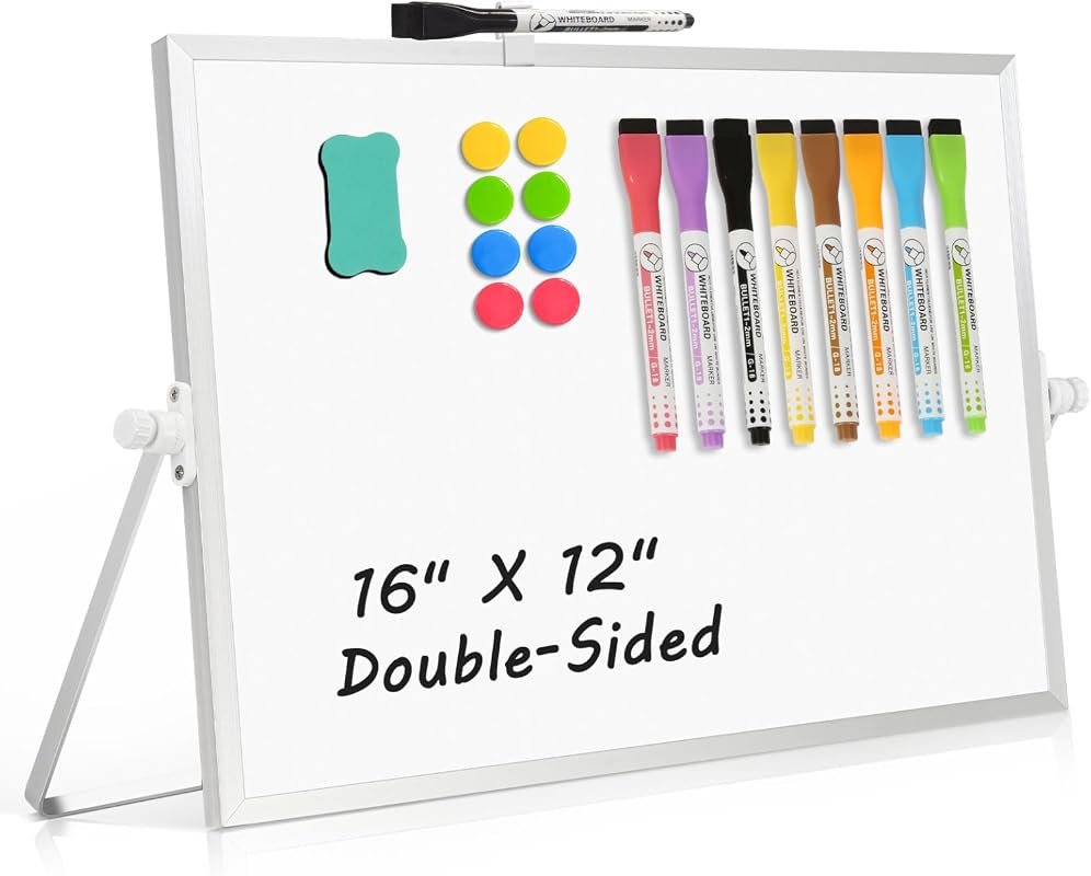 Double-Sided Magnetic Desktop Whiteboard